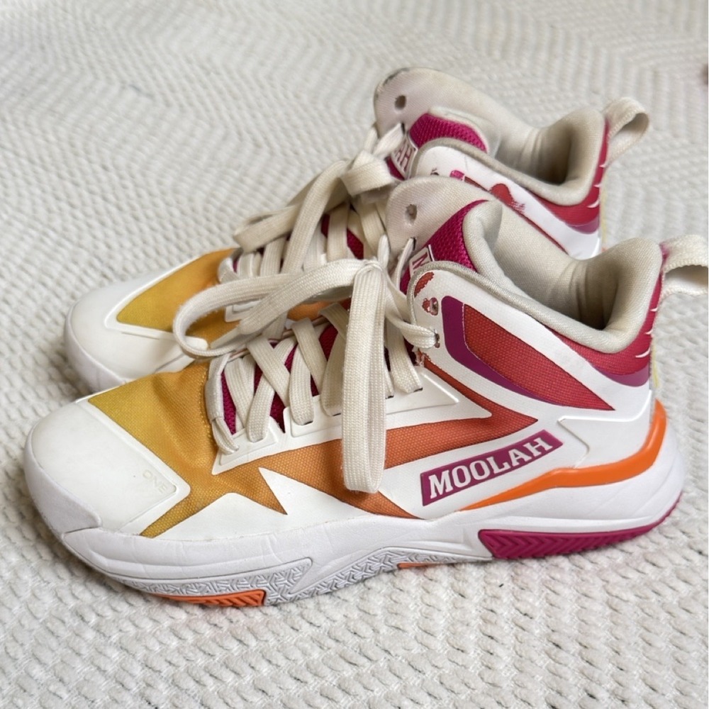 Moolah Womens Triple Double Pink Orange Size 8.5 Womans Basketball Shoes Sneaker